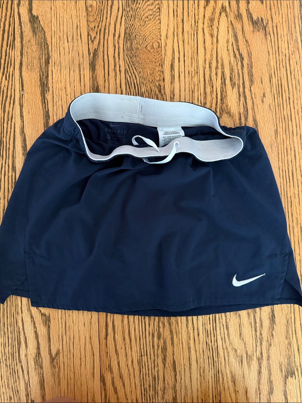 Nike Girls Navy Athletic Skort with White Swoosh